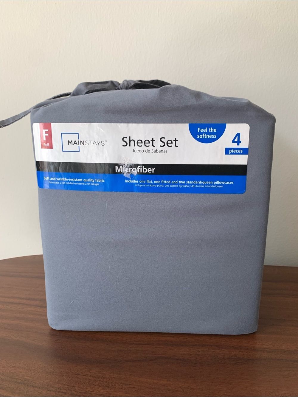 Mainstays Full Microfiber Sheet Set in Gray - 4 Piece Pack